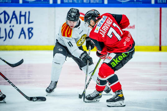 Brynäs Greg Scott mot Malmö Redhawks Jan-Mikael Järvinen