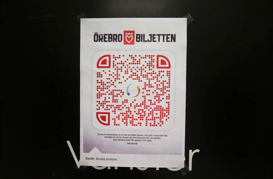 En skylt om Örebro biljetten