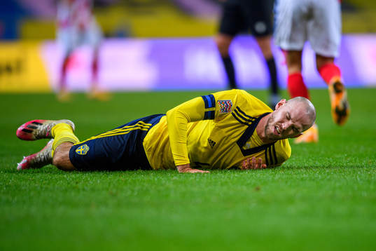 Marcus Danielson of Sweden in pain