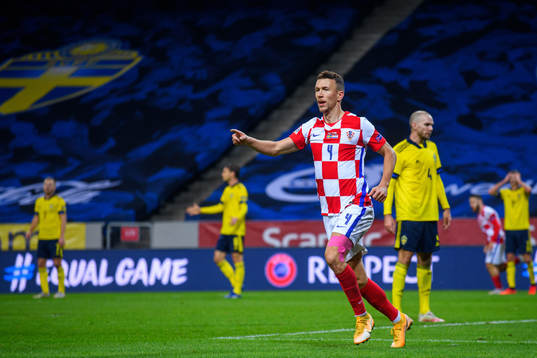 Ivan Perisic of Croatia celebrates the 2-1 goal