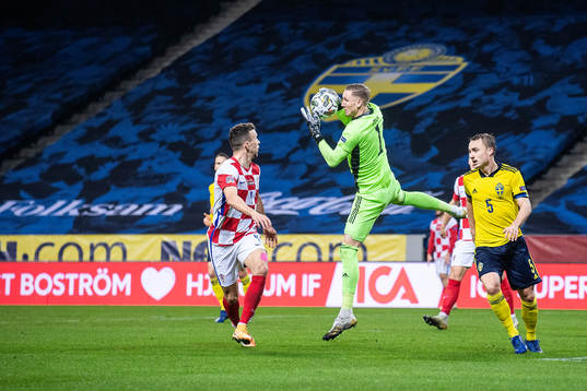 goalkeeper Robin Olsen of Sweden