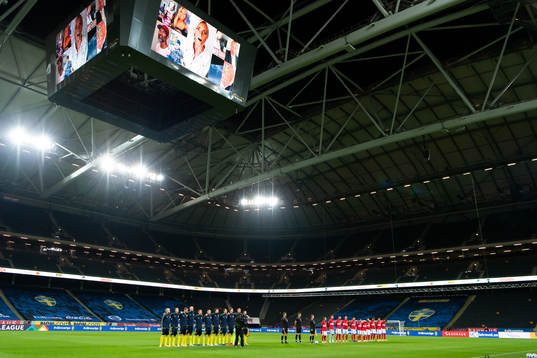 The players of Sweden and Croatia at lineup