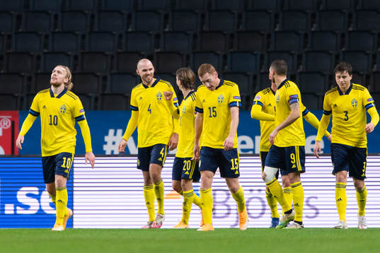 The players of Sweden celebrate