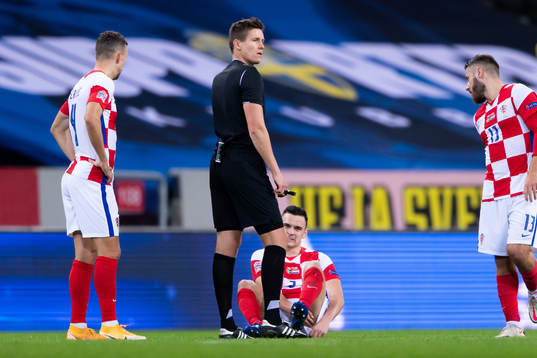 Filip Uremovic of Croatia is injured