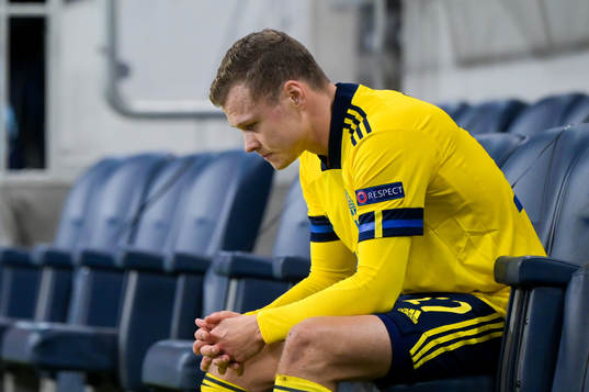 Viktor Claesson of Sweden looks dejected