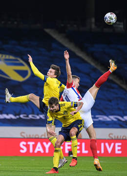 Victor Nilsson Lindelöf and Mikael Lustig of Sweden in