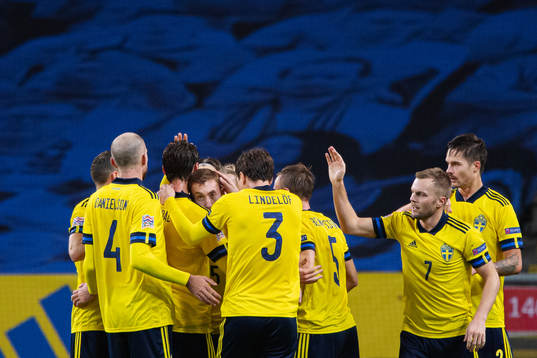 Dejan Kulusevski, Sebastian Larsson and Mikael Lustig of