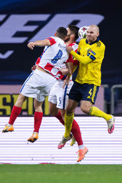 Mateo Kovacic and Duje Caleta-Car of Croatia in action