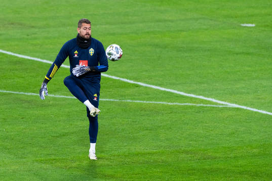 Goalkeeper Kristoffer Nordfeldt of Sweden