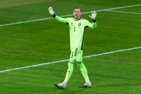 Goalkeeper Robin Olsen of Sweden