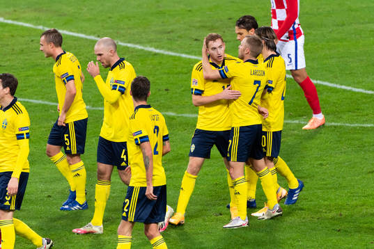 Dejan Kulusevski of Sweden celebrates