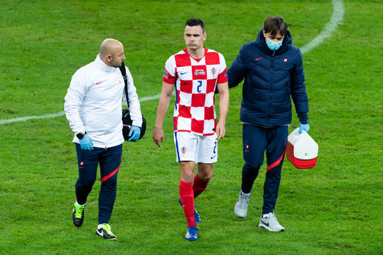 Filip Uremovic of Croatia leaves the pitch