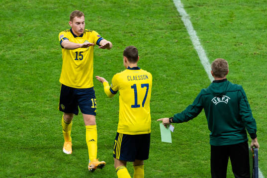 Dejan Kulusevski is replaced by Viktor Claesson of Sweden
