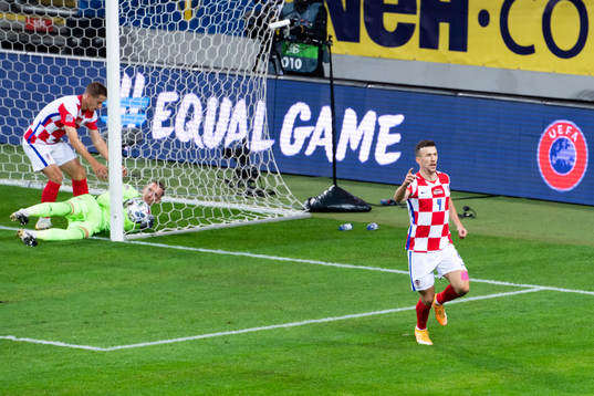 Filip Uremovic of Croatia celebrates
