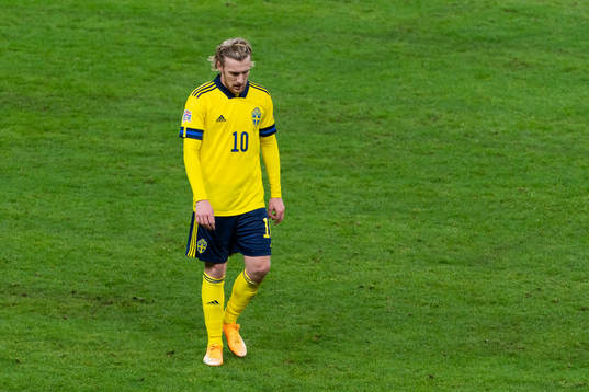 Emil Forsberg of Sweden looks dejected