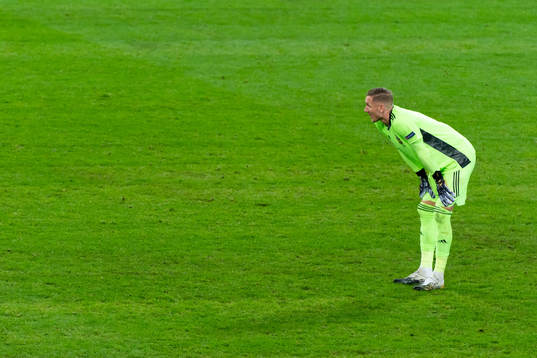 Goalkeeper Robin Olsen of Sweden looks dejected