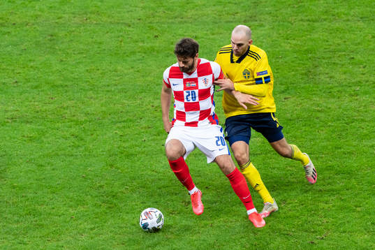 Bruno Petkovic of Croatia and Marcus Danielson of Sweden