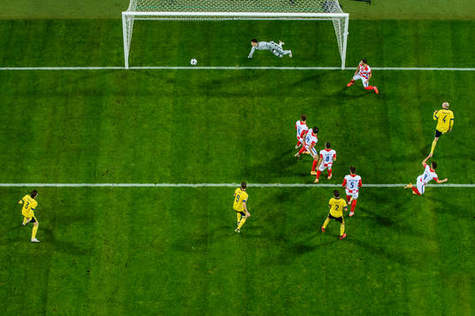 Marcus Danielson of Sweden scores 2-0