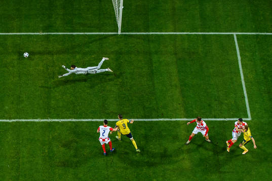 Dejan Kulusevski of Sweden scores 1-0