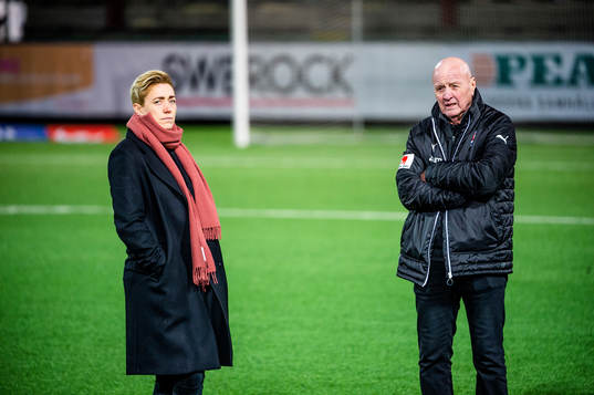 Rosengårds sportchef Therese Sjögran och Erling Nilsson