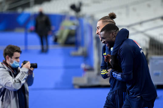 Jordan Larsson and Ken Sema of the Swedish national