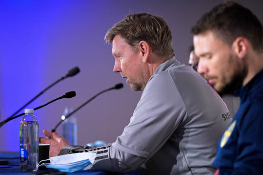 Peter Wettergren, assistant coach and Marcus Berg of the