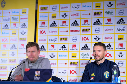 Peter Wettergren, assistant coach and Marcus Berg of the