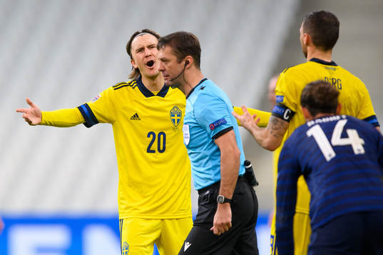 Kristoffer Olsson of Sweden reacts
