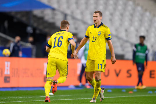 Emil Krafth and Viktor Claesson of Sweden