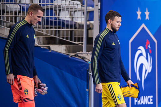 Goalkeeper Robin Olsen and Marcus Berg