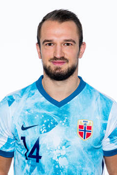 Veton Berisha of the Norwegian national football team poses
