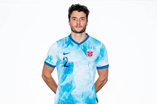 Daniel Granli of the Norwegian national football team poses