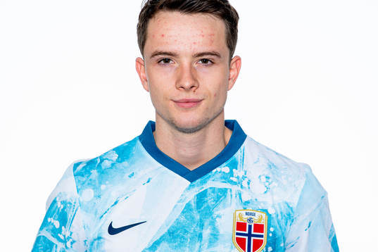 Håkon Evjen of the Norwegian national football team poses
