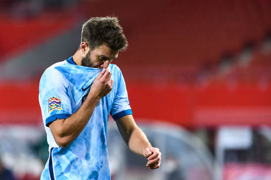 Jørgen Skjelvik of Norway looks dejected