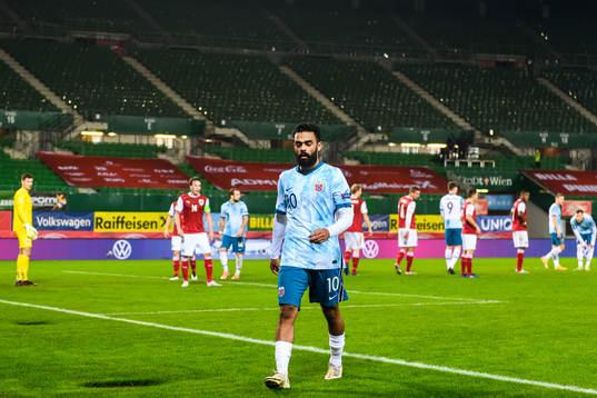 Ghayas Zahid of Norway looks dejected