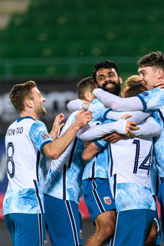 Ghayas Zahid of Norway celebrate with teammates