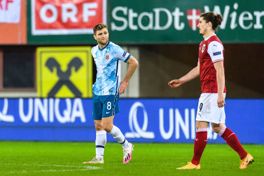 Sondre Tronstad of Norway looks dejected