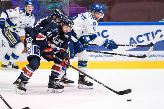 Linköpings Broc Little och Leksands Patrik Zackrisson i