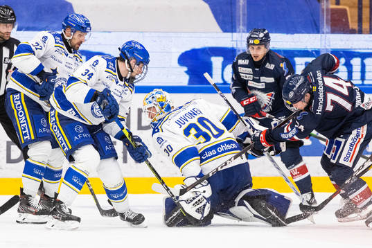 Leksands Marek Hrivík, Isak Rosén och målvakt Janne
