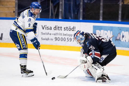 Linköpings målvakt Niklas Lundström räddar straff från