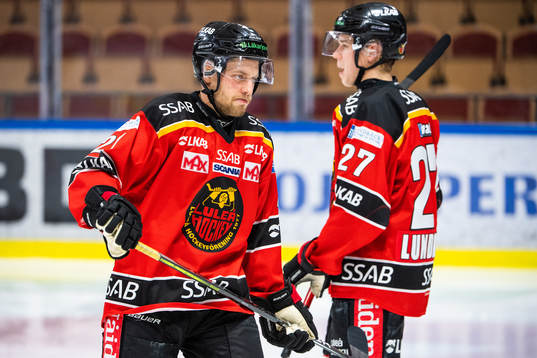Luleås Juhani Tyrväinen och Nils Lundkvist deppar