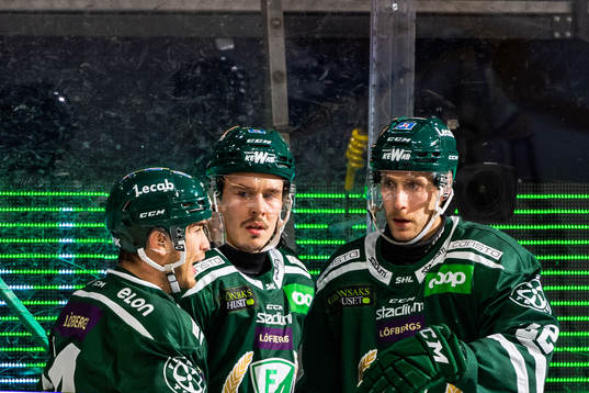 Färjestads Michael Lindqvist, Joakim Nygård och Per