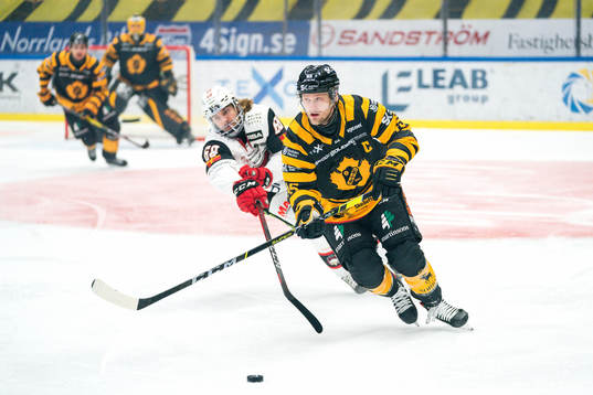 Skellefteås Oscar Möller och Malmö Redhawks Adam Brodecki