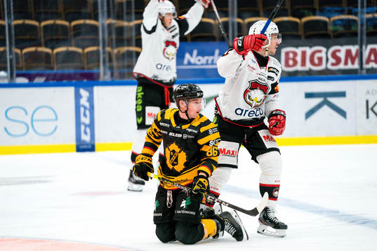 Skellefteås Tyler Morley deppar och Malmö Redhawks Jesper