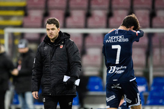 Degerfors tränare Andreas Holmberg och Sebastian Olsson