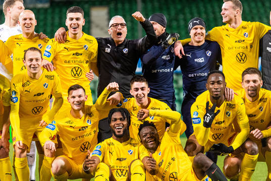 Halmstads spelare jublar