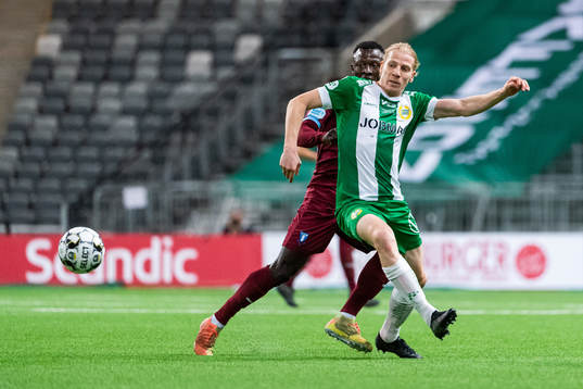 Malmö FFs Bonke Innocent och Hammarbys Gustav Ludwigson