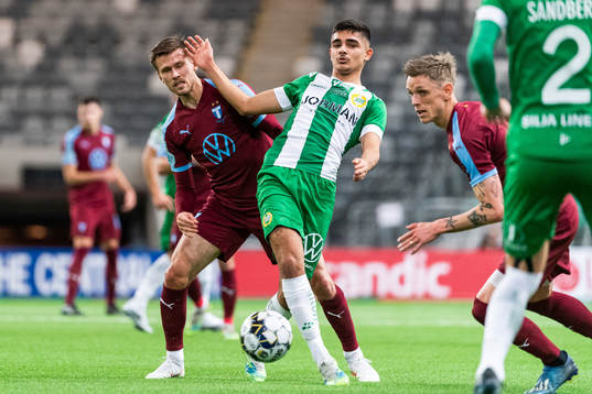 Malmö FFs Arnór Traustason och Hammarbys Aimar Sher