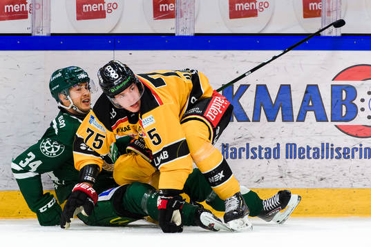 Färjestads Michael Lindqvist och Luleås Arttu Ilomäki