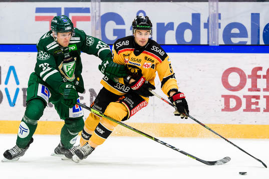 Färjestads Adam Ginning och Luleås Karl Fabricius